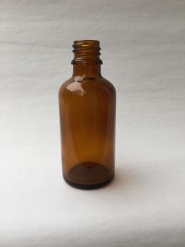Braunglasflasche 50 ml DIN 18 geeignet für alle Verschlussarten, siehe Detailinformation