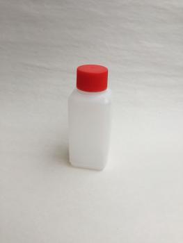 HDPE Flasche  DIN 25   100 ml mit Deckel rot