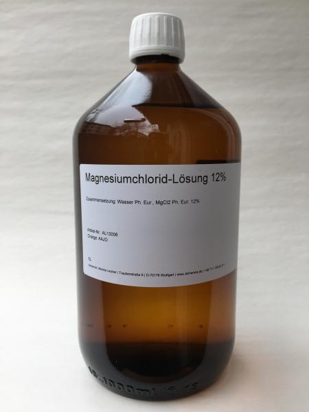 Magnesiumchlorid Ph. Eur.  Lösung 12%  1000ml Gießflasche Braunglas PP28