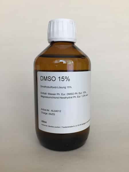 DMSO Ph. Eur. 15% mit Magnesiumchlorid 250ml Gießflasche Braunglas PP28